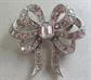 Monet Rhinestone Bow Pin Signed Vintage Jewelry