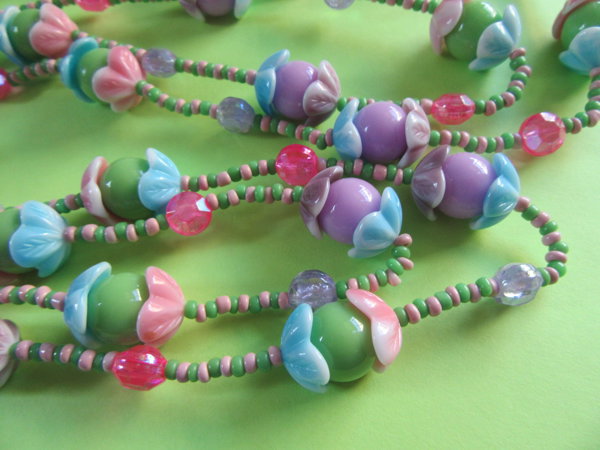 1960's Western Germany Glass Necklace Vintage Jewelry RARE