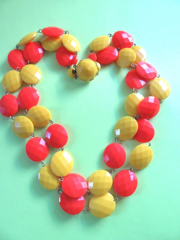 Western Germany Mod 1960's Lucite Necklace Signed Jewelry