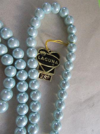 Vintage Laguna Long Blue Pearl Necklace Never Worn Signed Jewelry