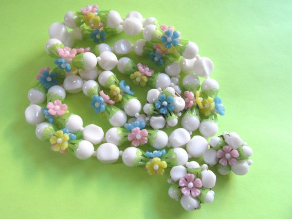Fruit Salad Necklace Set Signed Hong Kong Vintage Jewelry
