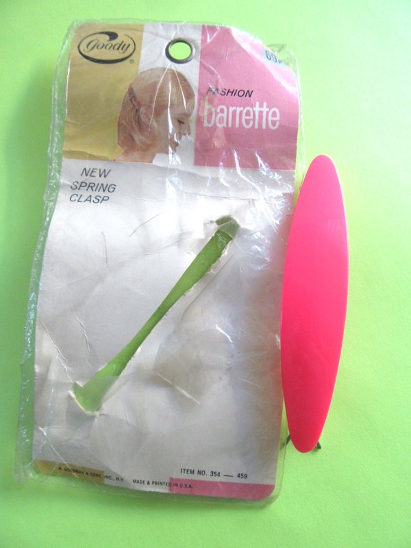 Vintage Mod Pink Hair Barrette Never Worn Accessories 