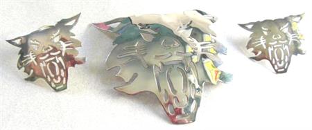 Sterling Silver Cougar Sterling  or Plate Set Artisan Figural