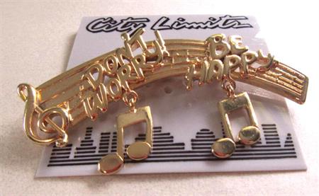 1988 Don't Worry Be Happy Pin Never Worn Vintage Jewelry
