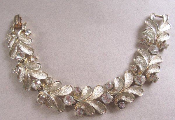 Vintage Coro Rhinestone Bracelet Signed Vintage Jewelry 1950's Accessories