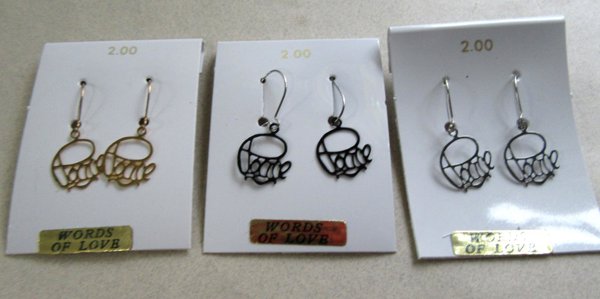 Vintage Peace Earrings Your Color Choice 