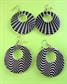 Retro Op Art Novelty Earrings Mod Style Old Stock Vintage Costume Jewelry '60's Costume Party