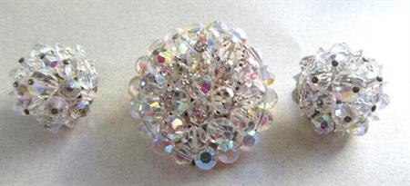 1950's Crystal Pin Set Vintage Jewelry