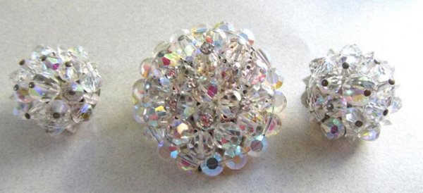 1950's Crystal Pin Set Vintage Jewelry