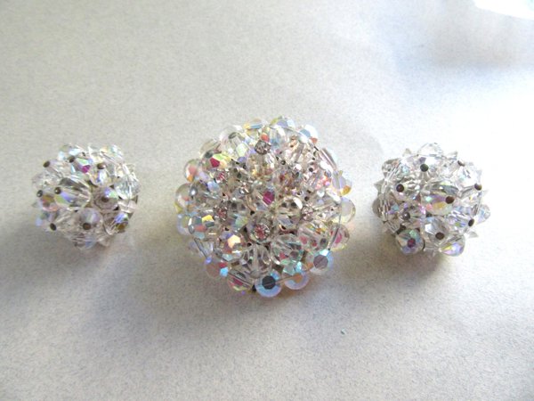 1950's Crystal Pin Set Vintage Jewelry