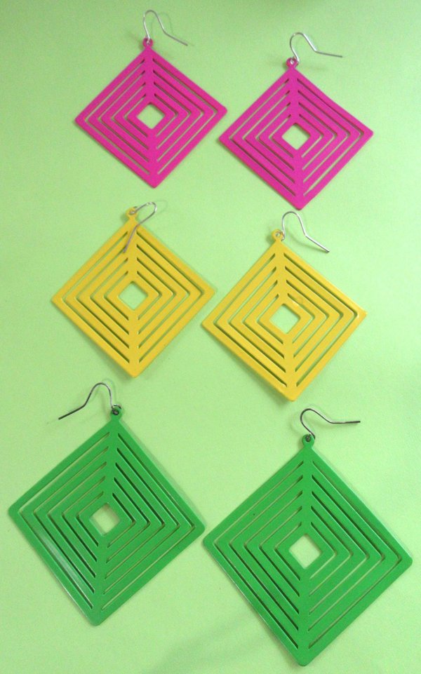 Vintage 1980's Mod Style Earrings Your Color Choice