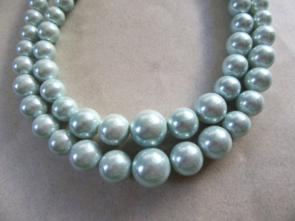 1950's Laguna Blue Faux Pearl Choker Necklace Never Worn 