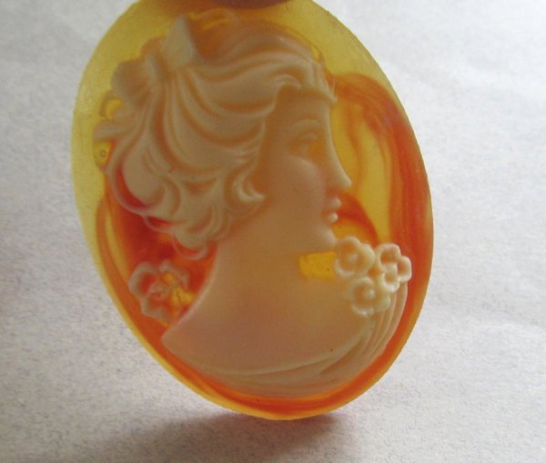 SIX Vintage Resin Cameos Lot Hong Kong Jewelry Supplies