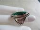 Sterling Silver Malachite Ring Size 8 Fine Jewelry 925 Genuine Stone 15.4 Grams