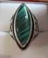 Sterling Silver Malachite Ring Size 8 Fine Jewelry 925 Genuine Stone 15.4 Grams