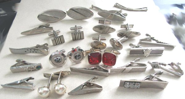 Vintage Cufflinks Tie Clip Lot Swank Mens Jewelry 