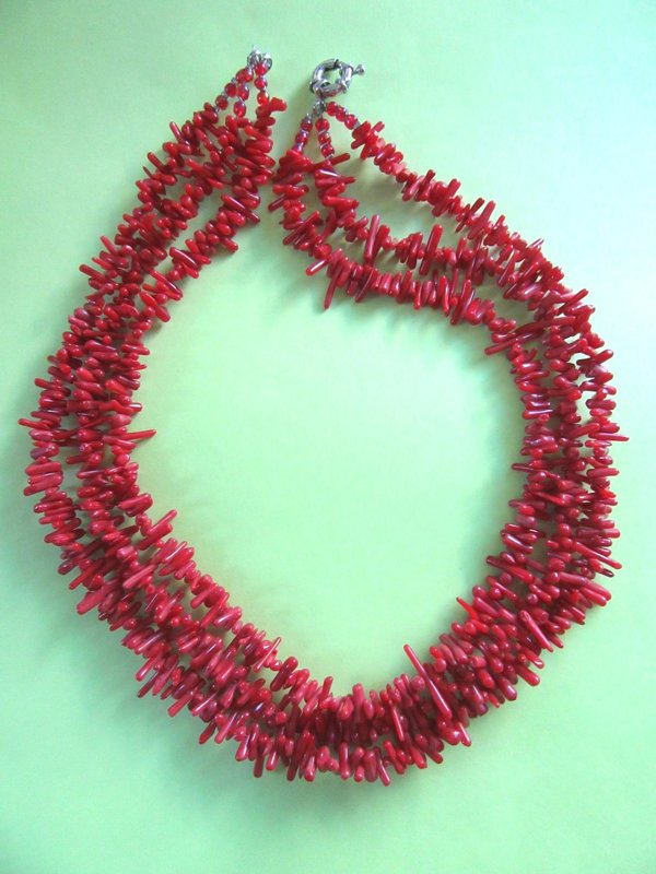 Genuine Red Coral Necklace Vintage Jewelry