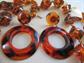 Tortoise Lucite Chokers and Pierced Round Hoop Earrings Old Stock  Vintage Costume Jewelry