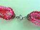 Mod 1960's Long Necklace Beads Pink Red Vintage Costume Jewelry