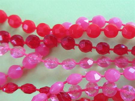 Mod 1960's Necklace Beads Pink Red Vintage Jewelry