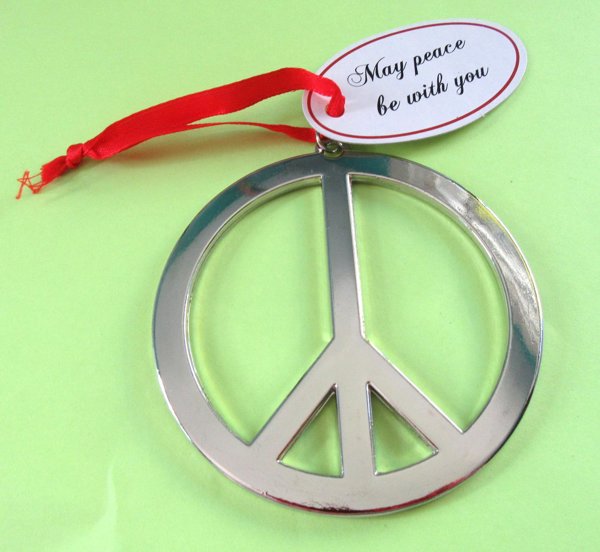 Peace Sign Christmas Ornament OR To Wear!