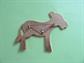 1970's  Large Donkey Pin Old Stock Red White