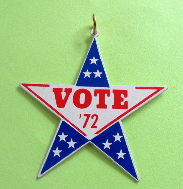Vintage Vote Pendant Red White Blue 