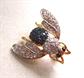 Glittery Rhinestone Bee Pin Old StockFigural Costume Jewelry Save Our Bees