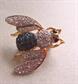 Glittery Rhinestone Bee Pin Old StockFigural Costume Jewelry Save Our Bees