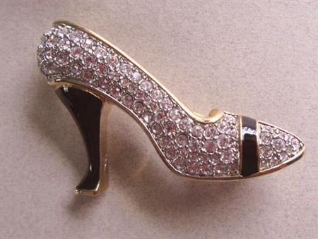 Rhinestone High Heel Pin Never Worn