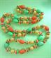 Mod 1960's Citrus Flower Necklace Long Beads Yellow Orange Green 1960's Costume Jewelry '60's Accessories