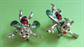 Anthropomorphic Killer Bees Scatter Pin Set Bug Vintage Costume Jewelry Figural 