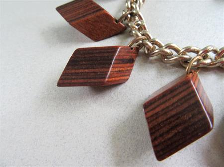 Vintage Bakelite Infused Wood Bracelet 