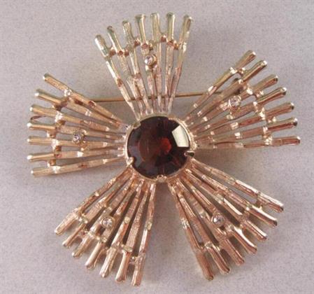 Large Rhinestone Pin Brooch Vintage Jewelry