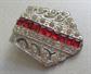 Art Deco Red Rhinestone Pin Gatsby As Is Vintage Costume Jewelry 1920's Accesories