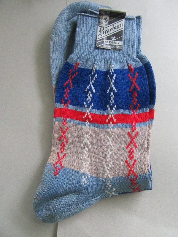 Mens Vintage Argyle Socks Cotton Braeburn Hosiery 1950's Clothing Accessories 