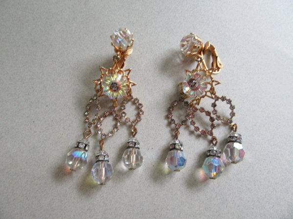 Vintage Crystal Rhinestone Earrings