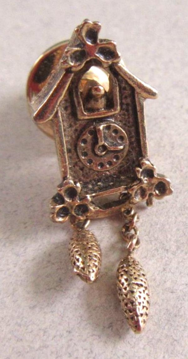 Vintage Cuckoo Clock Tie Tac or Pin Avon