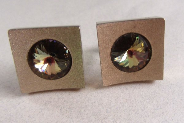 Vintage Rivoli Crystal Cufflinks Men's Jewelry 
