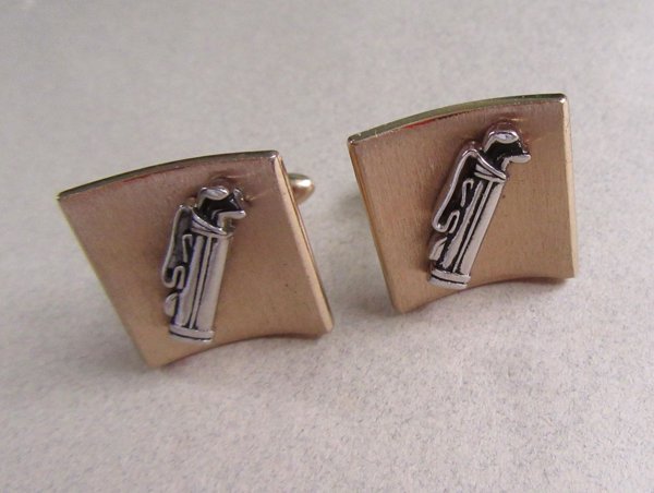 Vintage Swank Golf Cufflinks Golfer Men's Jewelry 