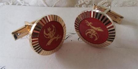 Vintage Shriner HIT Signed Cufflinks Fraternal Mens Jewelry 
