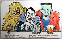 Vintage French Postcards Monsters Frankenstein Dracula Gay Interest