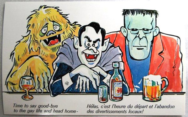 Vintage French Postcards Monsters Frankenstein Dracula Gay Interest