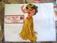 Retro Hula Girl Cotton Half Apron Mint in Package Luau BBQ Tiki Party