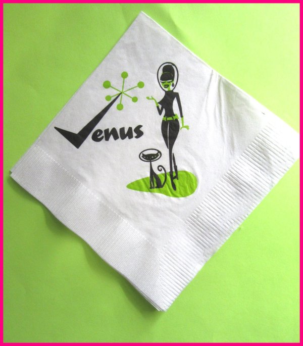 Rare SHAG Bar Napkins Set Josh Agle Venus Room Lounge Venetian Hotel 