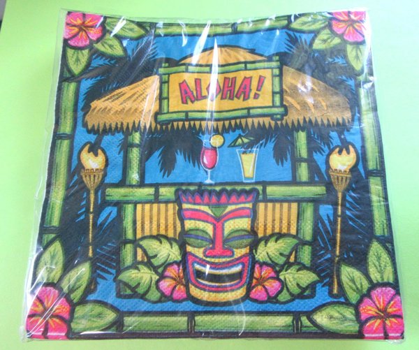 Tiki Paper Napkins 60 PCs Luau Hawaiian Party Supplies