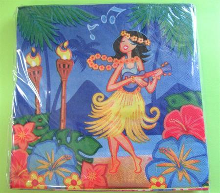 Hula Girl Paper Napkins Three Packages 60 Count Total Luau Tropical Hawaiian Summer Party Supplies