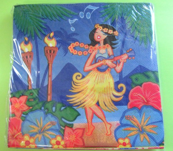 Hula Girl Paper Napkins 60 Count Luau Party Supplies