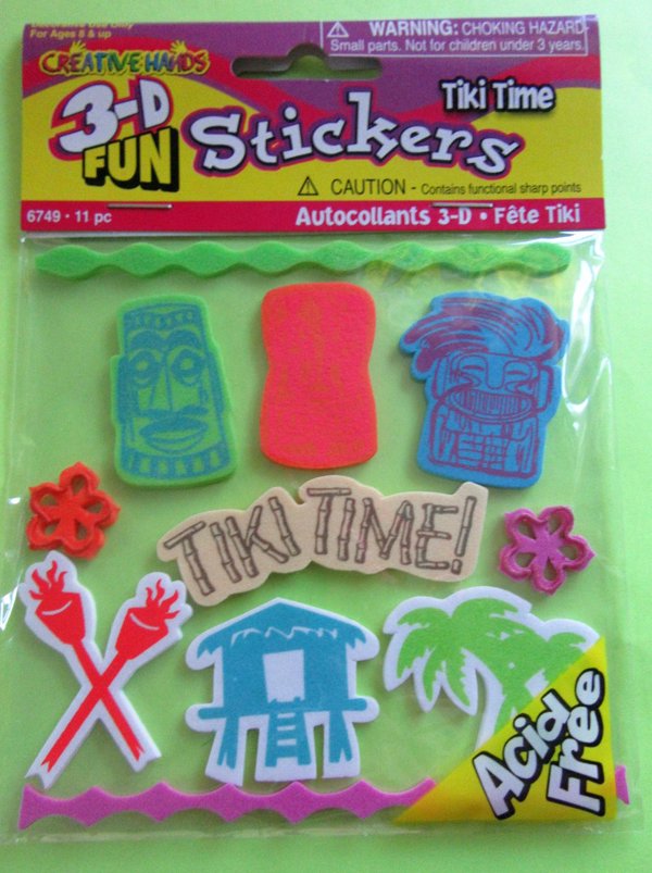 Tiki Foam Stickers 2 Packages 22 Pcs Invitation Supplies