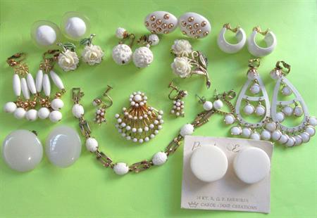 Vintage Jewelry Lot Pins Earrings Clip Ons Pierced  